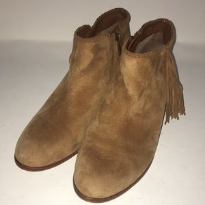 Sam Edelman Paige Honey Color Suede Fringe Bootie